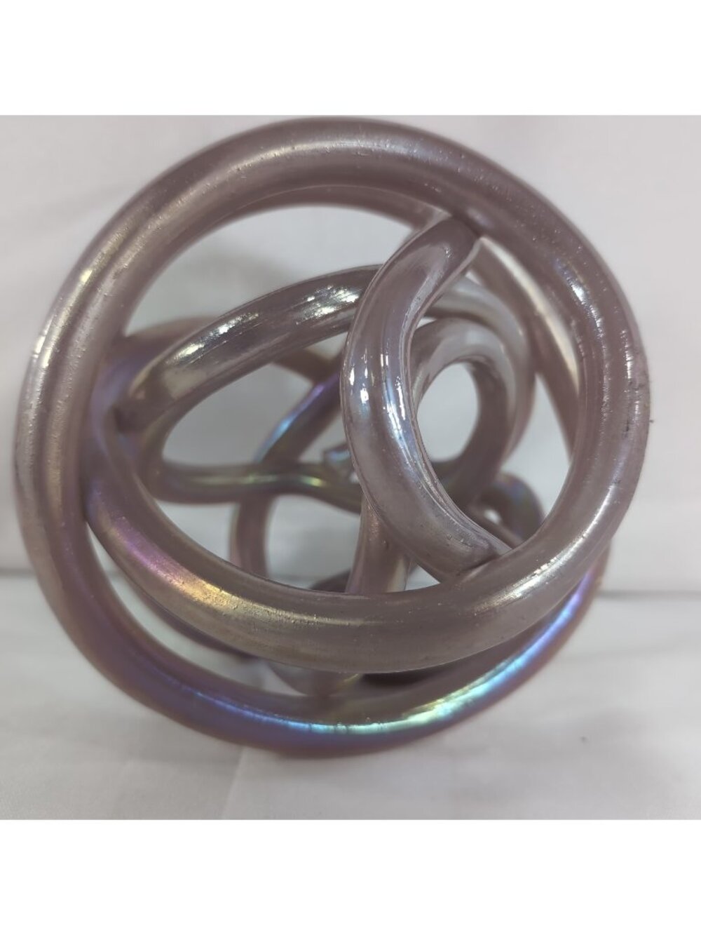 Glass Love Knot Purple Lavender Studio Art Twisted 6" Sculpture Decor Figurine